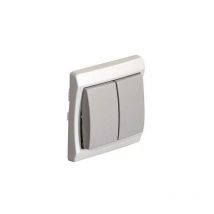 34022 Interrupteur + Va-et-Vient 10A 250V Complet IP44 IK08 Gris - Sarel