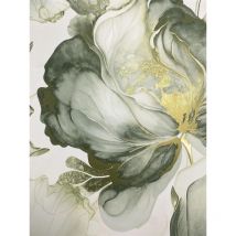 Floral Wallpaper Elysian Green and Gold Wall Paper Roll - Muriva