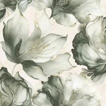 Muriva - Elysian Floral Green Gold Wallpaper Metallic Glamorous Feature Wall