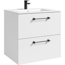 Badezimmermöbel Muro 60 cm - Weiß - mit Waschbecken