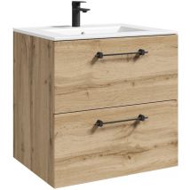 Badezimmermöbel Muro 60 cm - Eiche - mit Waschbecken
