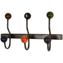 Muro design in metallo armadio 3 ganci appendiabiti sfera blu nero rosso BHP B990851