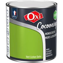 Peinture d'intérieur monocouche pour murs & boiseries oxi cocooning murs & boiseries satin Vert Lichen 0.5 litre