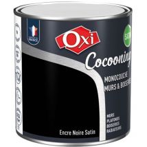 Peinture d'intérieur monocouche pour murs & boiseries oxi cocooning murs & boiseries satin Encre Noir 0.5 litre