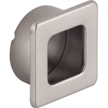 Estamp - Griffmuschel Annea Breite 29mm - Muschelgriff eckig - ideal für Schiebetür - Griff zum Einlassen - Zinkdruckguss Edelstahl Effekt
