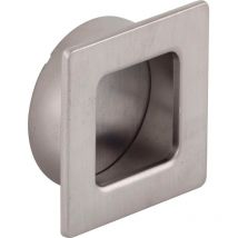 Estamp - Griffmuschel Annea Breite 39mm - Muschelgriff eckig - ideal für Schiebetür - Griff zum Einlassen - Zinkdruckguss Edelstahl Effekt