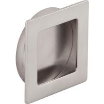 Estamp - Griffmuschel Annea Breite 64mm - Muschelgriff eckig - ideal für Schiebetür - Griff zum Einlassen - Zinkdruckguss Edelstahl Effekt