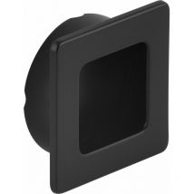 Estamp - Griffmuschel Annea Breite 39mm - Muschelgriff eckig - ideal für Schiebetür - Griff zum Einlassen - Zinkdruckguss schwarz matt