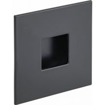 Griffmuschel Geometrix 73x73mm - Muschelgriff quadratisch - Griff mit Rahmen zum Einlassen - Zinkdruckguss schwarz matt - Estamp