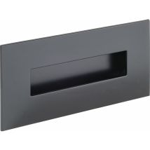 Estamp Griffmuschel Geometrix 155x73mm - Muschelgriff Rechteckig - Griff Mit Rahmen Zum Einlassen - Zinkdruckguss Schwarz Matt