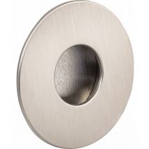 Griffmuschel Geometrec ø 70mm - Muschelgriff rund - Griff zum Einlassen mit Rahmen, Zinkdruckguss Edelstahl Effekt - Estamp