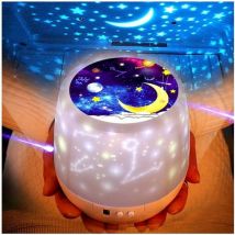 Memkey - Musique Projecteur Lampe Enfant, Pépinière Lampes Étoiles Tournantes Pour Enfants Étoiles