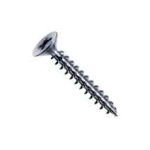 Mustad - Panelvit Tornillo Pozidriv cabeza cilíndrica - Rosca completa - Zincado blanco - Ø4.5x80mm - Caja de 200 - PVACZP450800B8C