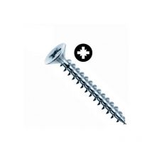 Mustad - Tornillo Panelvit Pozidriv cabeza cilíndrica - Rosca completa - Zincado blanco - Ø5x70mm - Caja de 200 - PVACZP500700C8C
