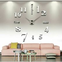 Heguyey - Mute Wall Clock, Modern Fashion Wall Pendulum Frameless Wall Clock 3D diy Mirror Sticker Office Hotel Home Decoration diy Wall Clock
