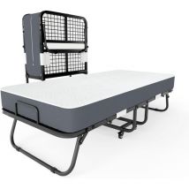 Mutital Klappbares Gästebett 90x200 Cm – Einzelbett Mit Komfortabler Schaumstoffmatratze – Mit Rollen – Platzsparend – Einfacher Aufbau – Ideal Für 