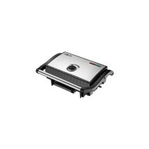 Muvip appareil à sandwich en acier inoxydable plaque grill 1500w - température réglable - plaque supérieure inclinable - pression uniforme - poignée