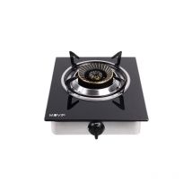 Buck - Muvip Edelstahl-Gasherd 1 Brenner - gehärtetes Glas - piezoelektrische Zündung - abnehmbarer Gusseisenbrenner