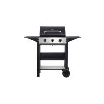 Grill gas 3 Brenner - 1209x586x1076mm - emaillierte Roste, Seitenablagen, thermometer im Deckel - Farbe schwarz - Muvip