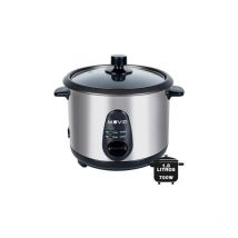 Muvip - Reiskocher - Fassungsvermögen 1,8 Liter - Leistung 700w - Gehäuse de Edelstahl - antihaftbeschichtete Schüssel - Deckel de Glas
