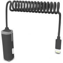 Caricabatterie da auto lightning mfi 2,4a cavo a spirale 1,8m nero - Muvit