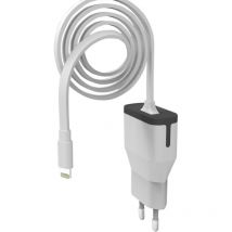 Ladegerät dewall apple lightning mfi 2.4a cable 1m white - Muvit