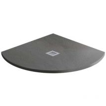 MX - Minerals Ash Grey Slate Effect Quadrant Shower Tray 800mm x 800mm