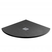 Minerals Jet Black Slate Effect Quadrant Shower Tray 900mm x 900mm - MX