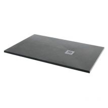 MX - Minerals Ash Grey Slate Effect Rectangular Shower Tray 1200mm x 800mm