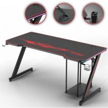 Gaming Tisch 140 cm titan mit led Beleuchtung und Mauspad - My Sit