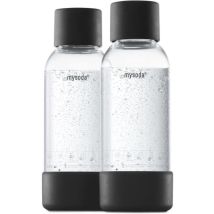 My Soda 2pb905f-b - Packung Mit 2 Schwarzen Pet- Und 0,5-l-biokompositflaschen