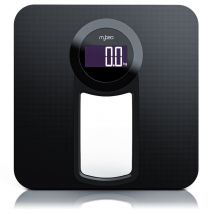 MyBeo Digitale Personenwaage Körperwaage - Badezimmer Waage im Slim Design - 6 mm Sicherheitsglas - großes LCD-Display, max. 150 kg