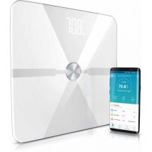 Körperfettwaage, Digitale Bluetooth Körper-Analyse-Waage, Diagnosewaage mit App-Steuerung, weiß - Mybeo