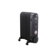 Mylek - Black Oil Filled Radiator with Thermostat and Timer 2KW