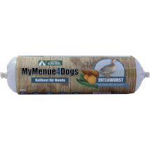 Hundefutter Entenwurst – 800 g – 92% Ente, 5% Süßkartoffeln, 3% Zucchini – Ohne Konservierungsstoffe