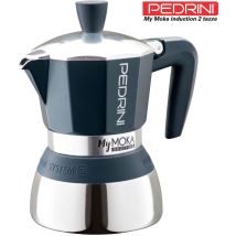 Pedrini Mymoka Induction Italian Coffee Maker Brown, Stainless Steel