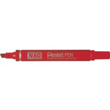 Pentel Marker Chisel Point Red N 60 (Pack-12)