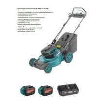 NAC - tondeuse de batterie de 20 v avec 2 batteries de lithium-ion de 4.0 Ah et double chargeur de 3,0 a, largeur of coupe 40 cm, tondeuse électrique