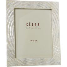 Cadre photo en nacre 20x25 cm, relief de vagues naturelles