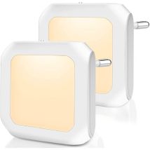 Nachtlicht Mit Dämmerungssensor, 2 Stück. Stufenlos Einstellbare Helligkeit. Ideal Für Kinderzimmer, Treppenhäuser, Schlafzimmer, Küchen Und Als 