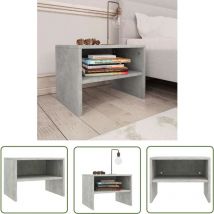 The Living Store Nachttisch Betongrau 40x30x30 cm Holzwerkstoff - Nachtisch - Nachttisch Grau - Holzmöbel - Beistelltisch - Wohnzimmerschreibtisch