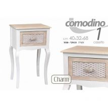 Nachttisch Charme Shabby Room mit Schublade Antikeffekt cm 40 x 32 x 68 h