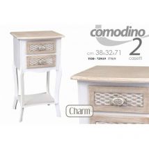 Nachttisch Charme Shabby Room mit Schubladen Antikeffekt cm 38 x 32 x 71 h