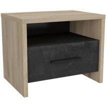 Demeyere Nachttisch 1 Schublade - Dekor Eiche Kronberg - B 49,6 X T 36,3 X H 40,1 Cm - Colorado