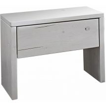 Massivmoebel24 - Nachttisch Fichte 50x33x45 weiß lackiert vancouver 700