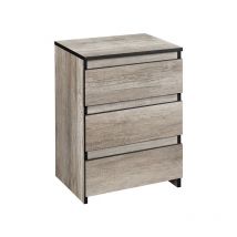 Nachttisch für Boxspringbetten Nachtschrank Nachtkommode mit 3 Schubladen, Grau - Yaheetech