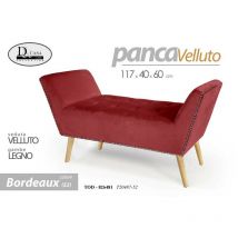 WEBMARKETPOINT – Nachttischbank Samteffekt – 117cm x 40cm x 60cm – Burgunderrote Nachttischbank mit Holzbeinen