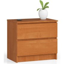 Nachttisch Akord K60 in der Farbe Erle mit 2 Schubladen B60 x H55 x T40 cm
