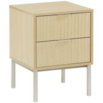 Sweeek - Nachttisch mit geriffeltem Holzdekor und Metall
