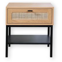 Calicosy - Nachttisch mit Rattanfront, Schublade und einem Regal H50 cm - jaya